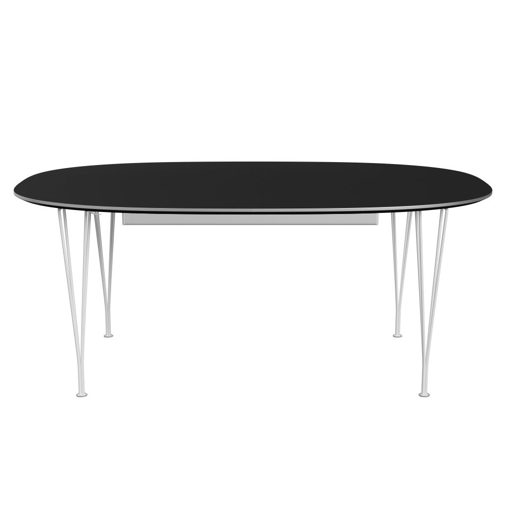 Fritz Hansen Superellipse Extendable Table White/Black Fenix Laminates, 300x120 Cm