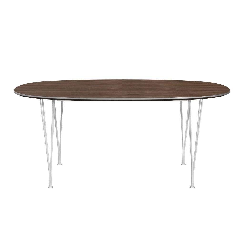 Fritz Hansen Superellipse Extendable Table White/Walnut Veneer, 270x100 Cm