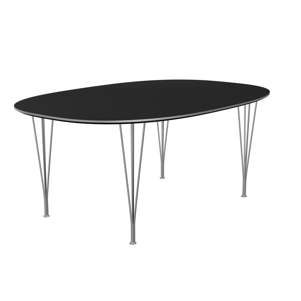 FRITZ HANSEN SUPERILIPSE TABLE Chrome/Black Fenix ​​Laminates, 180x120 cm