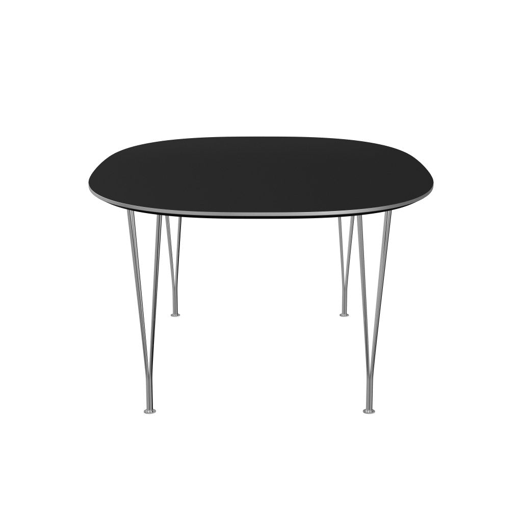 FRITZ HANSEN SUPERILIPSE TABLE Chrome/Black Fenix ​​Laminates, 180x120 cm