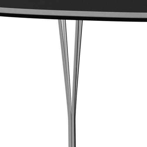 FRITZ HANSEN SUPERILIPSE TABLE Chrome/Black Fenix ​​Laminates, 180x120 cm