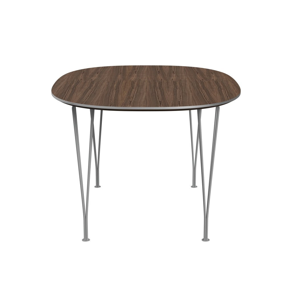 Fritz Hansen Superellipse Dining Table Grey Powder Coated/Walnut Veneer, 150x100 Cm