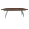 Fritz Hansen Superellipse Dining Table Grey Powder Coated/Walnut Veneer, 170x100 Cm