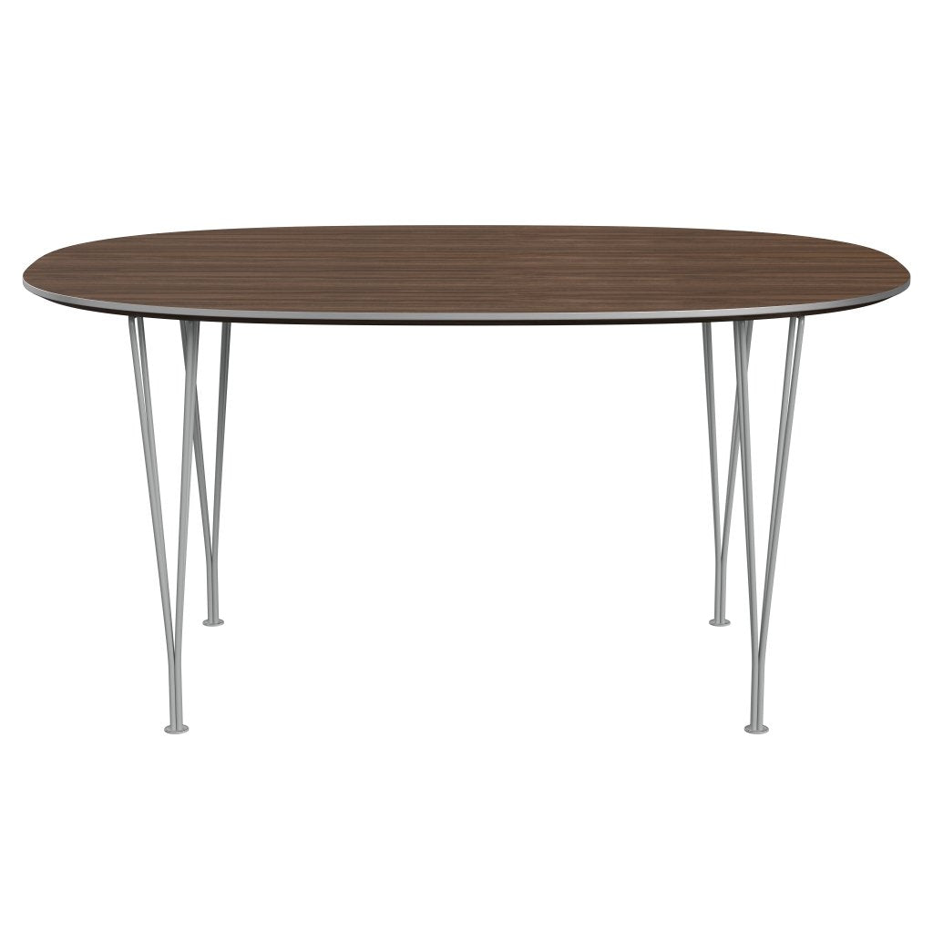 Fritz Hansen Superellipse Dining Table Nine Grey/Walnut Veneer, 150x100 Cm