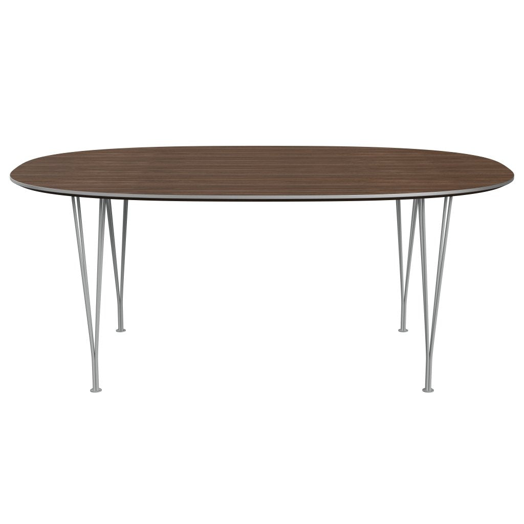 Fritz Hansen Superellipse Dining Table Nine Grey/Walnut Veneer, 180x120 Cm