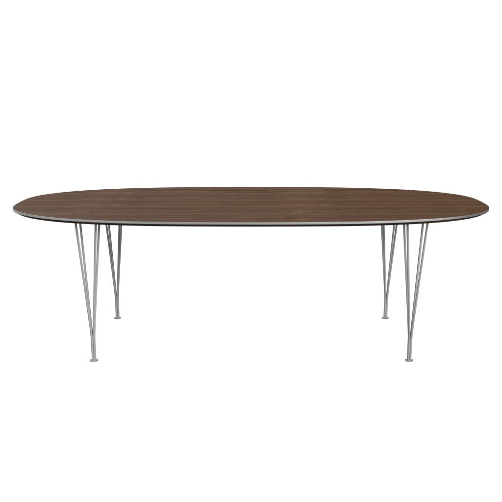 Fritz Hansen Superellipse Dining Table Nine Grey/Walnut Veneer, 240x120 Cm