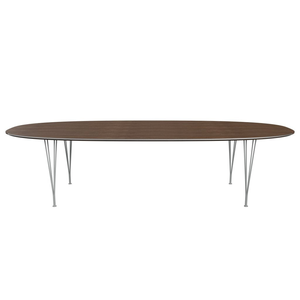 Fritz Hansen Superellipse Dining Table Nine Grey/Walnut Veneer, 300x130 Cm
