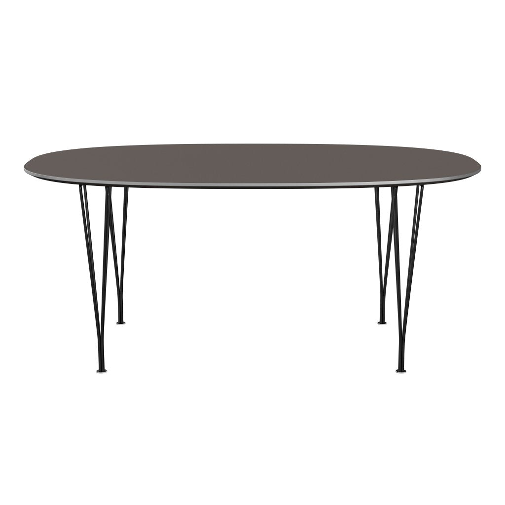 Fritz Hansen Superellipse Dining Table Black/Grey Fenix Laminates, 170x100 Cm