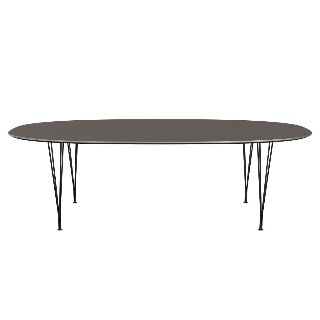 Fritz Hansen Superellipse Dining Table Black/Grey Fenix Laminates, 240x120 Cm