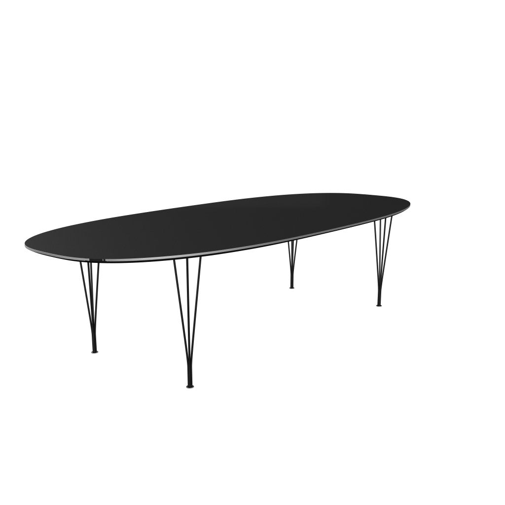 Fritz Hansen Superrellipse Tabilan Black/Black Fenix ​​laminatów, 300 x 130 cm