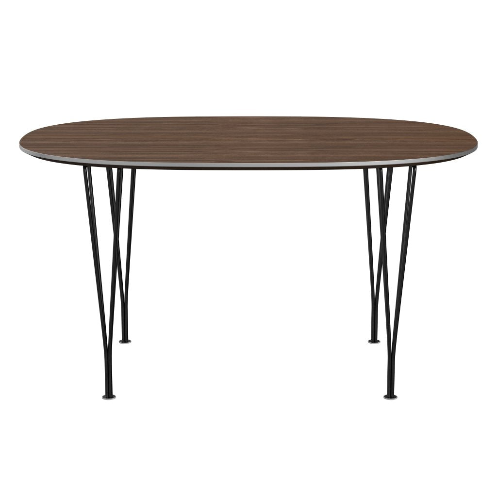 Fritz Hansen Superellipse Dining Table Black/Walnut Veneer, 135x90 Cm