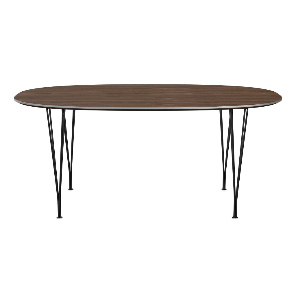 Fritz Hansen Superellipse Dining Table Black/Walnut Veneer, 170x100 Cm