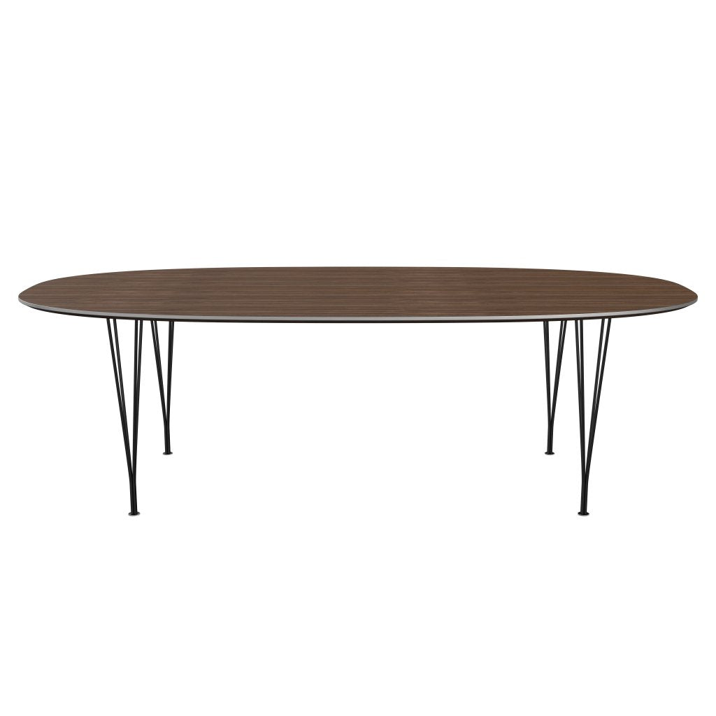 Fritz Hansen Superellipse Dining Table Black/Walnut Veneer, 240x120 Cm