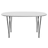 Fritz Hansen Superellipse Dining Table Black/White Fenix Laminates, 150x100 Cm