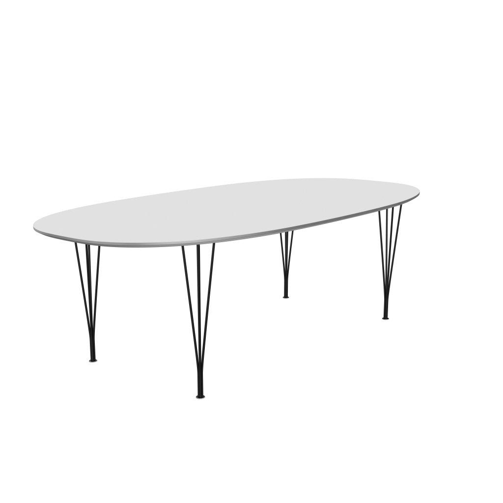Fritz Hansen Superellipse Dining Table Black/White Fenix Laminates, 240x120 Cm