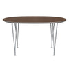 Fritz Hansen Superellipse Dining Table Silvergrey/Walnut Veneer, 135x90 Cm