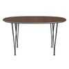 Fritz Hansen Superellipse Dining Table Warm Graphite/Walnut Veneer, 135x90 Cm