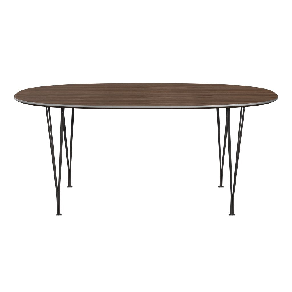 Fritz Hansen Superellipse Dining Table Warm Graphite/Walnut Veneer, 170x100 Cm