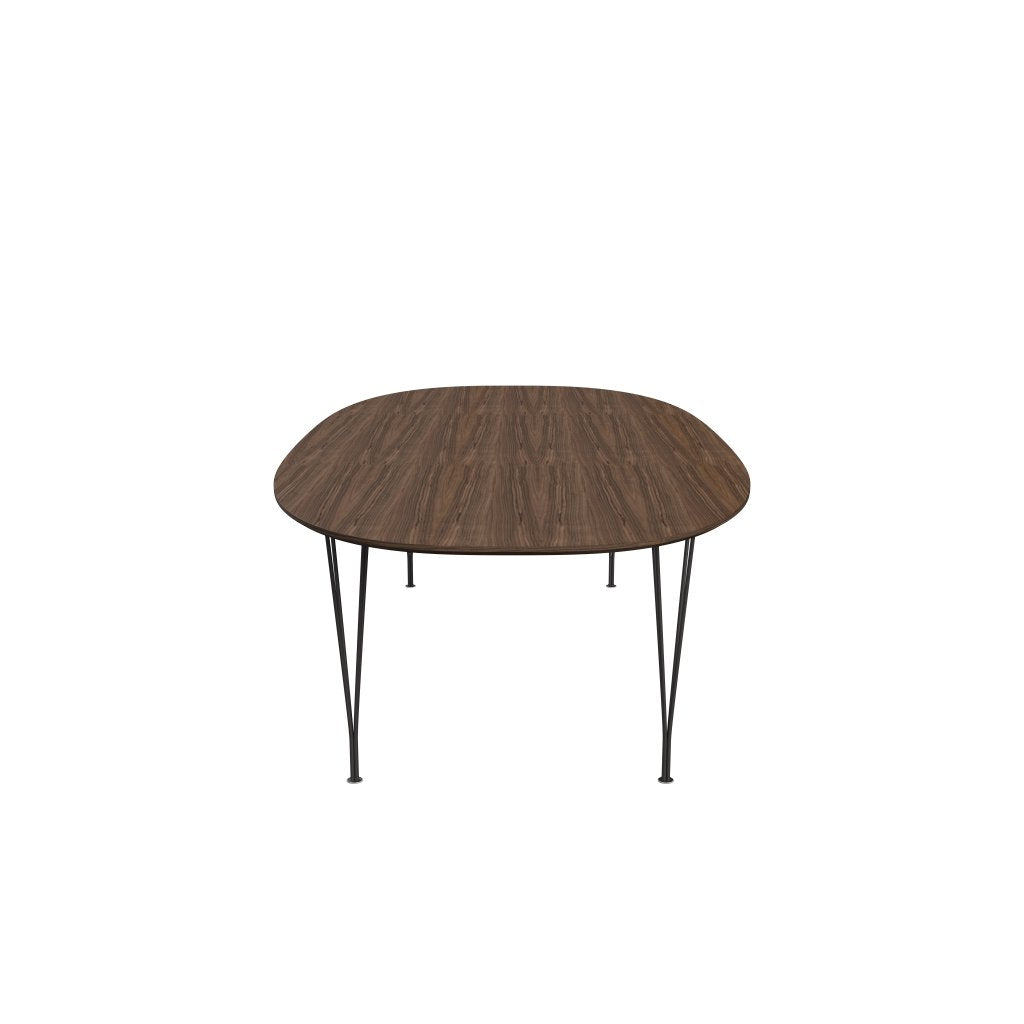 Fritz Hansen Superellipse Dining Table Warm Graphite/Walnut Veneer With Walnut Table Edge, 300x130 Cm