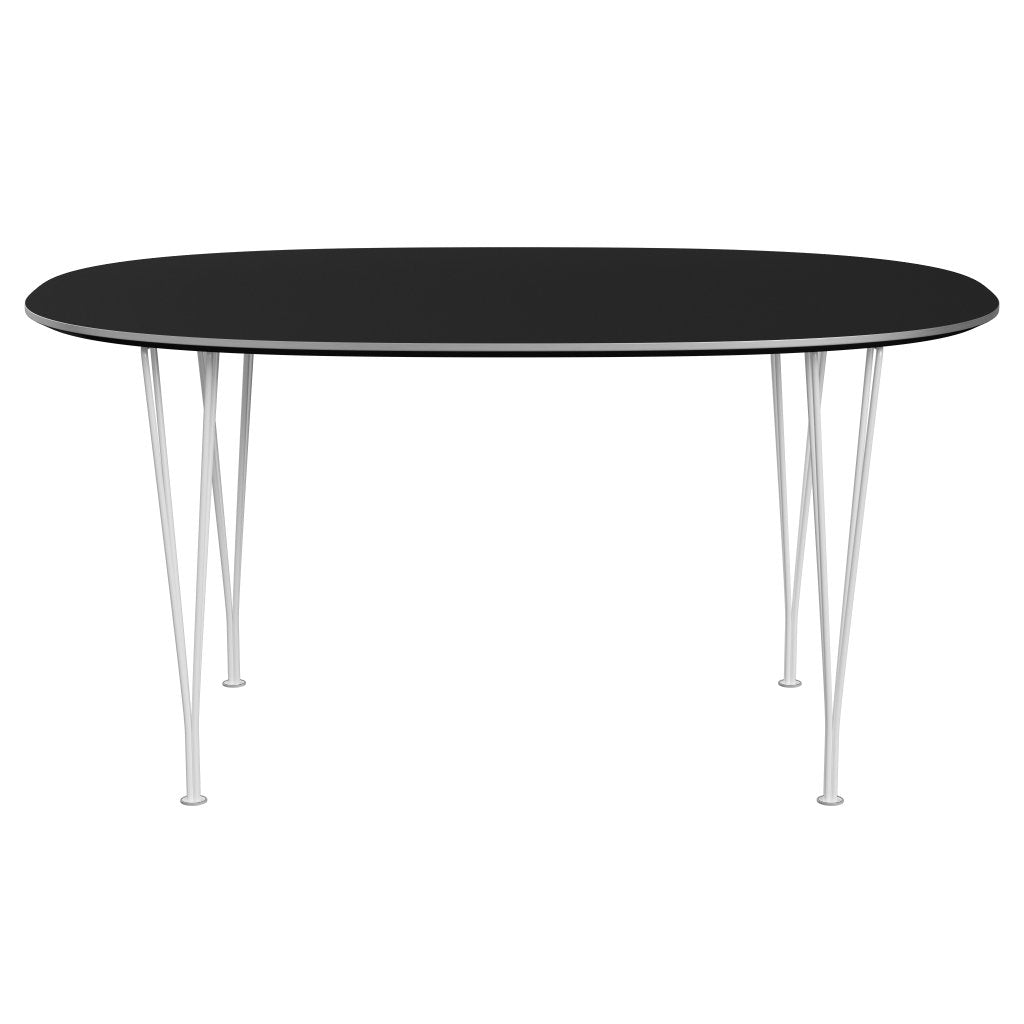 Fritz Hansen Superellipse Dining Table White/Black Fenix Laminates, 150x100 Cm
