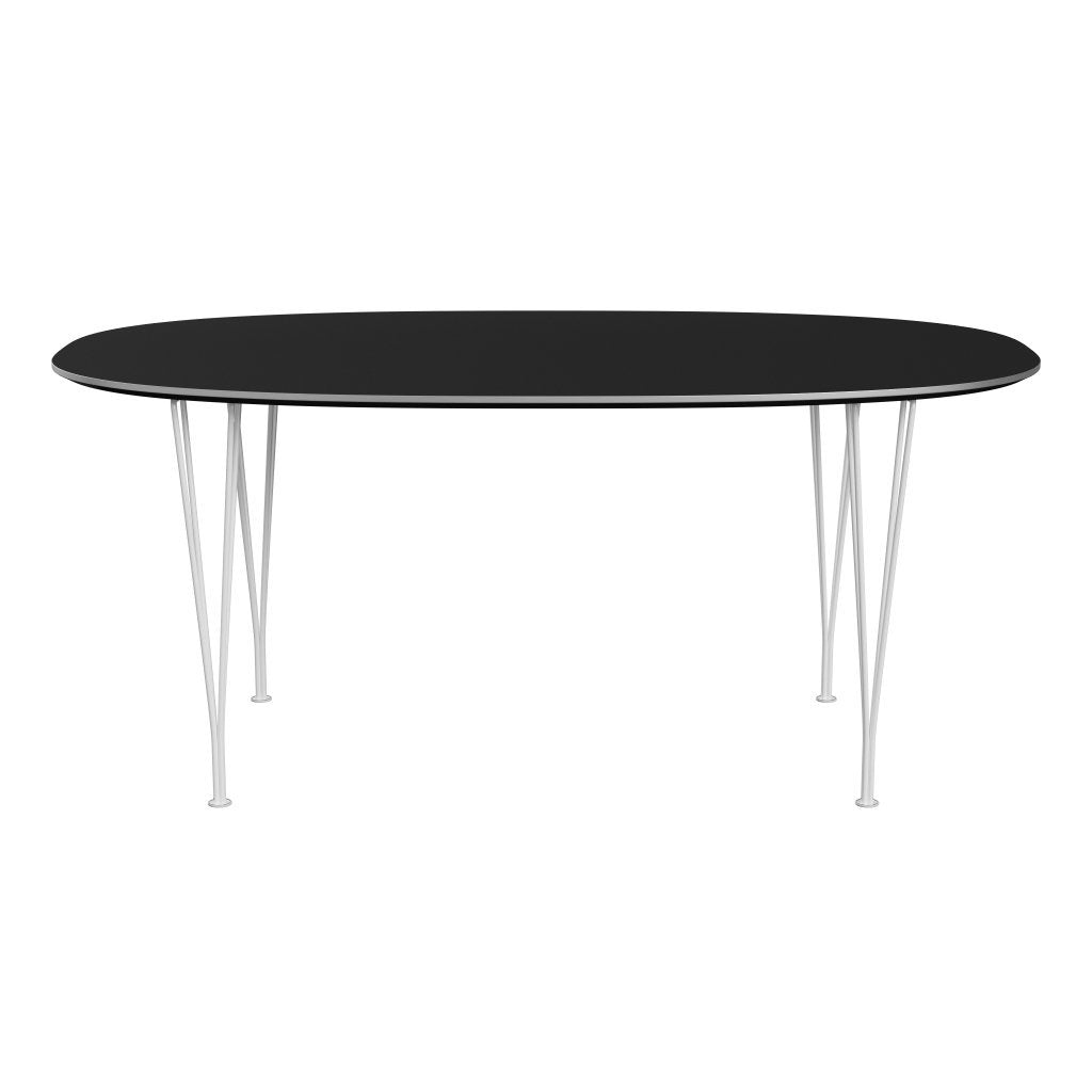 Fritz Hansen Superellipse Dining Table White/Black Fenix Laminates, 170x100 Cm
