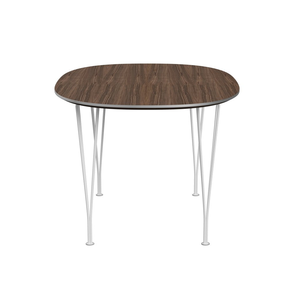 Fritz Hansen Superellipse Dining Table White/Walnut Veneer, 135x90 Cm