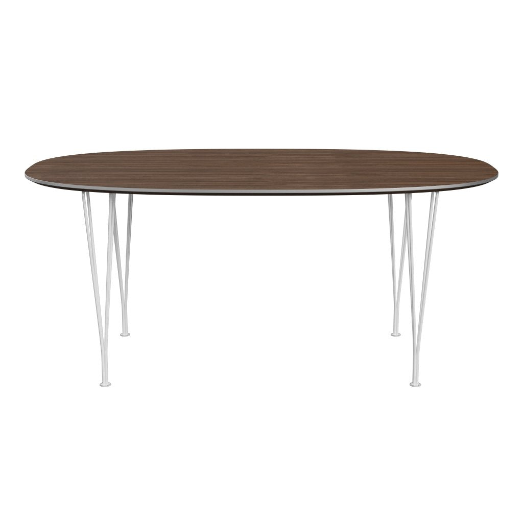 Fritz Hansen Superellipse Dining Table White/Walnut Veneer, 170x100 Cm