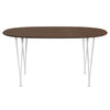 Fritz Hansen Superellipse Dining Table White/Walnut Veneer With Walnut Table Edge, 150x100 Cm