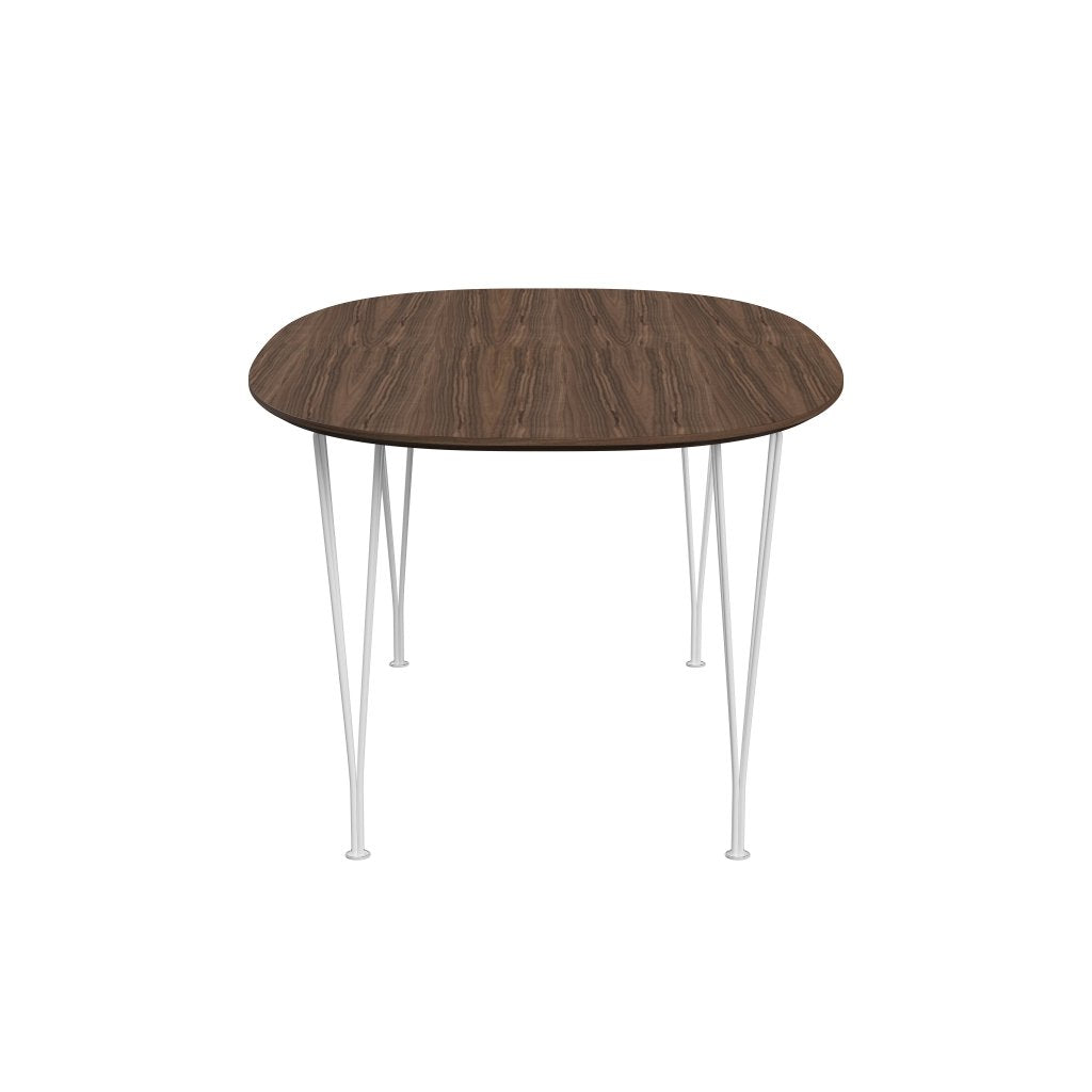 Fritz Hansen Superellipse Dining Table White/Walnut Veneer With Walnut Table Edge, 170x100 Cm