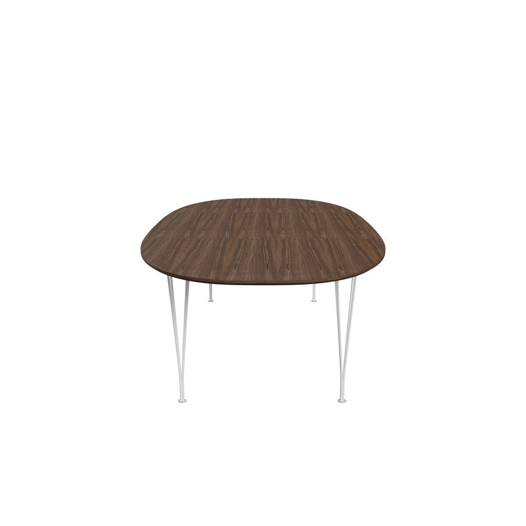 Fritz Hansen Superellipse Dining Table White/Walnut Veneer With Walnut Table Edge, 300x130 Cm