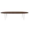 Fritz Hansen Superellipse Dining Table White/Walnut Veneer With Walnut Table Edge, 300x130 Cm