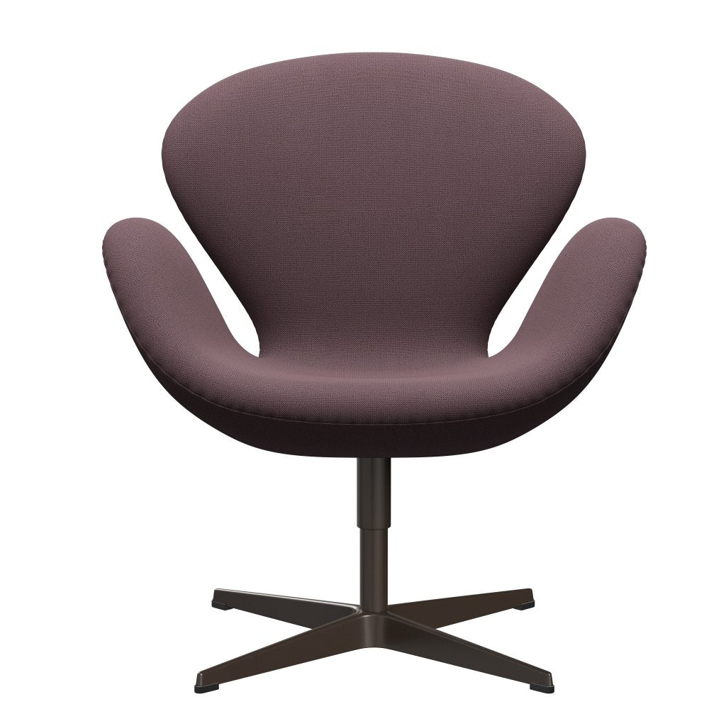 Fritz Hansen Swan Lounge Chair, Brown Bronze/Capture Aubergine