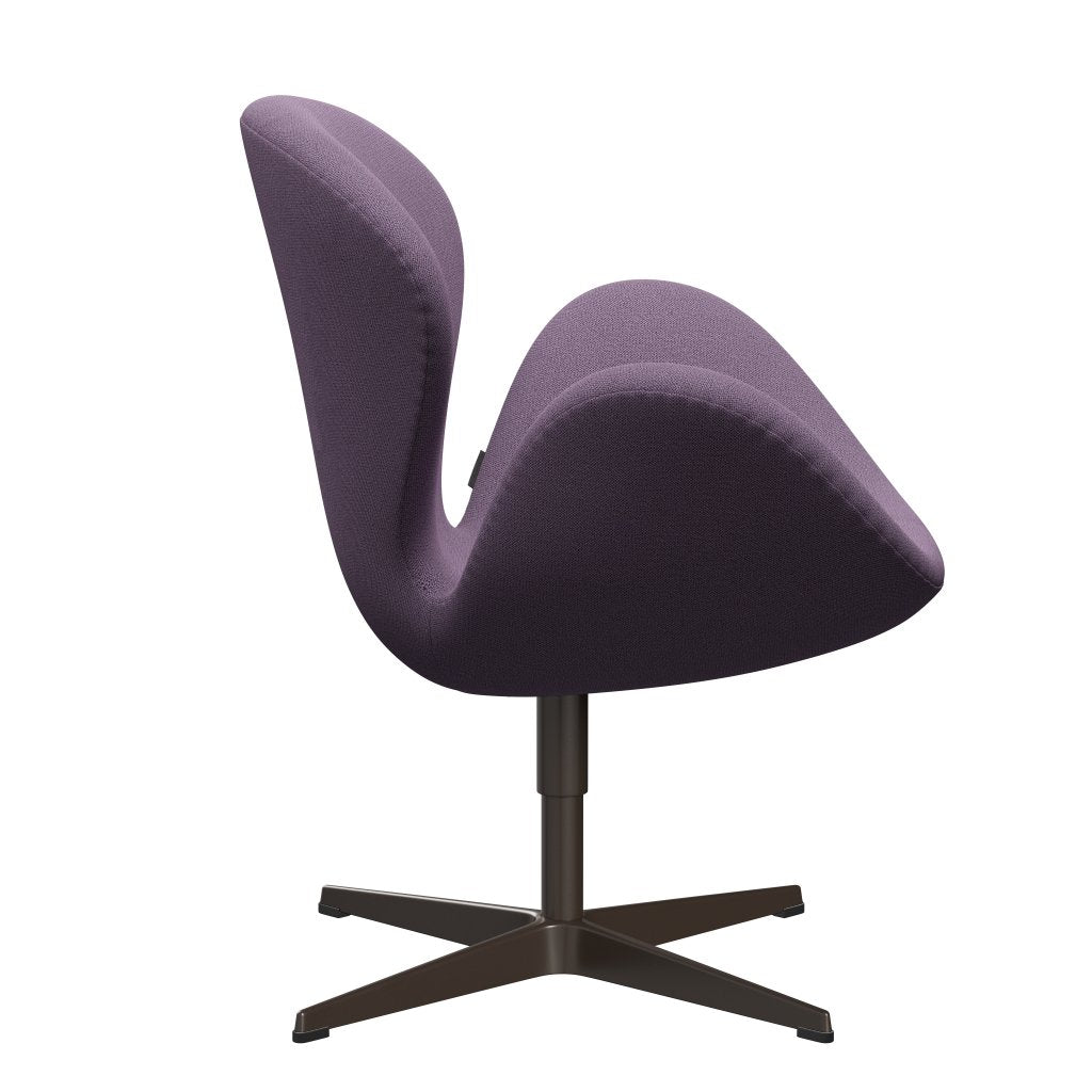 Fritz Hansen Swan Lounge Chair, Brown Bronze/Capture Light Violet