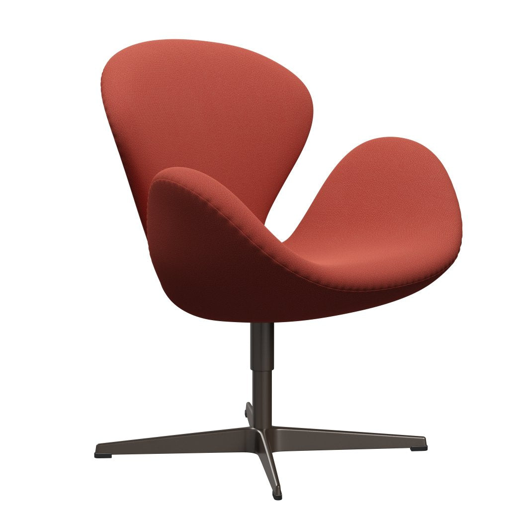 Fritz Hansen Swan Lounge Chair, Brown Bronze/Capture Orange Dark