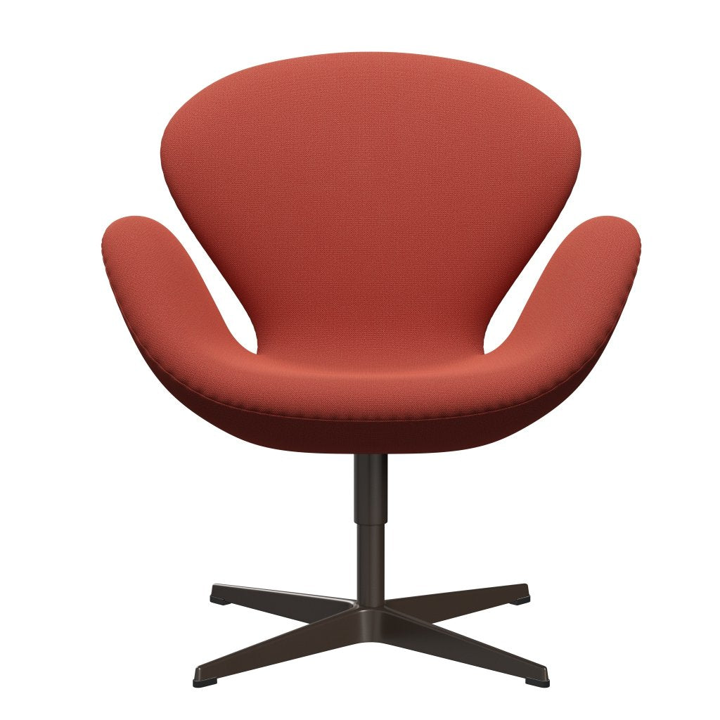 Fritz Hansen Swan Lounge Chair, Brown Bronze/Capture Orange Dark