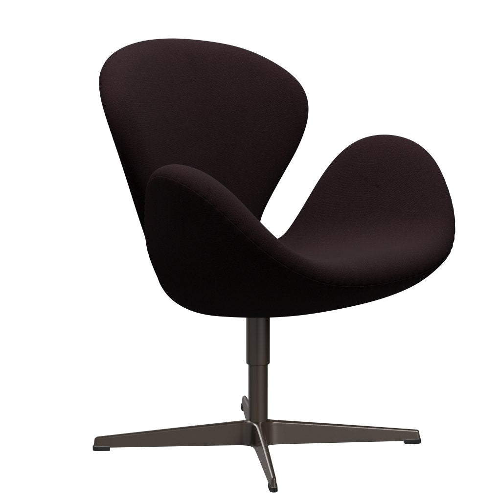 Fritz Hansen Swan Lounge Chair, Brown Bronze/Christianshavn Dark Red Uni