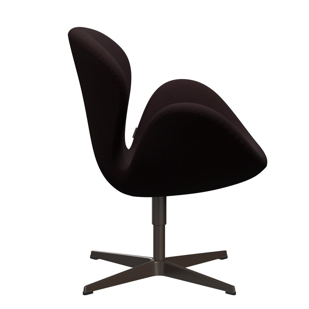 Fritz Hansen Swan Lounge Chair, Brown Bronze/Christianshavn Dark Red Uni