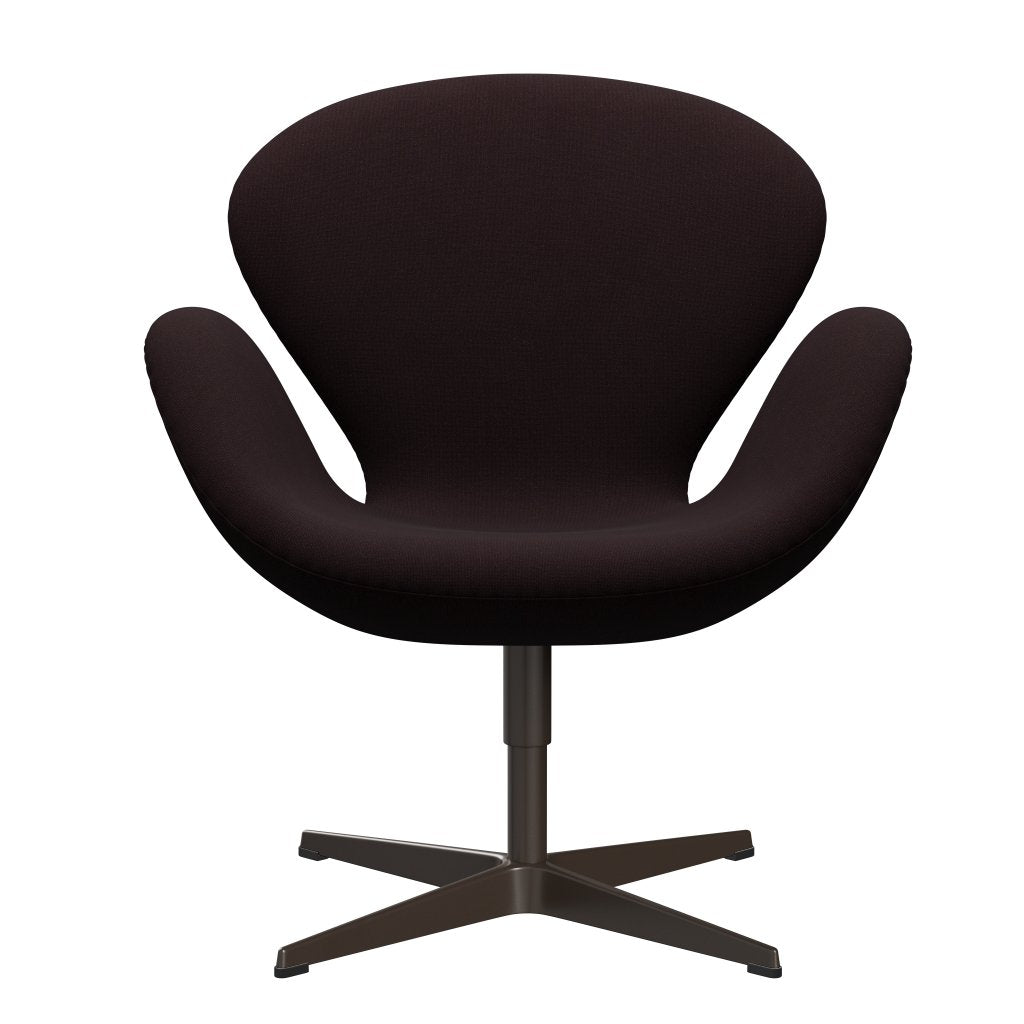 Fritz Hansen Swan Lounge Chair, Brown Bronze/Christianshavn Dark Red Uni