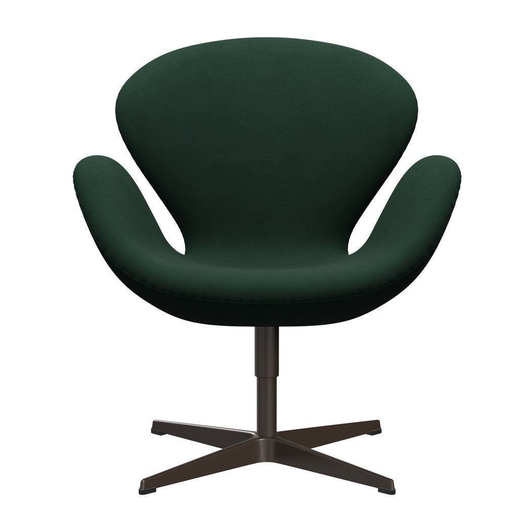 Fritz Hansen Swan Lounge Chair, Brown Bronze/Comfort Dark Green