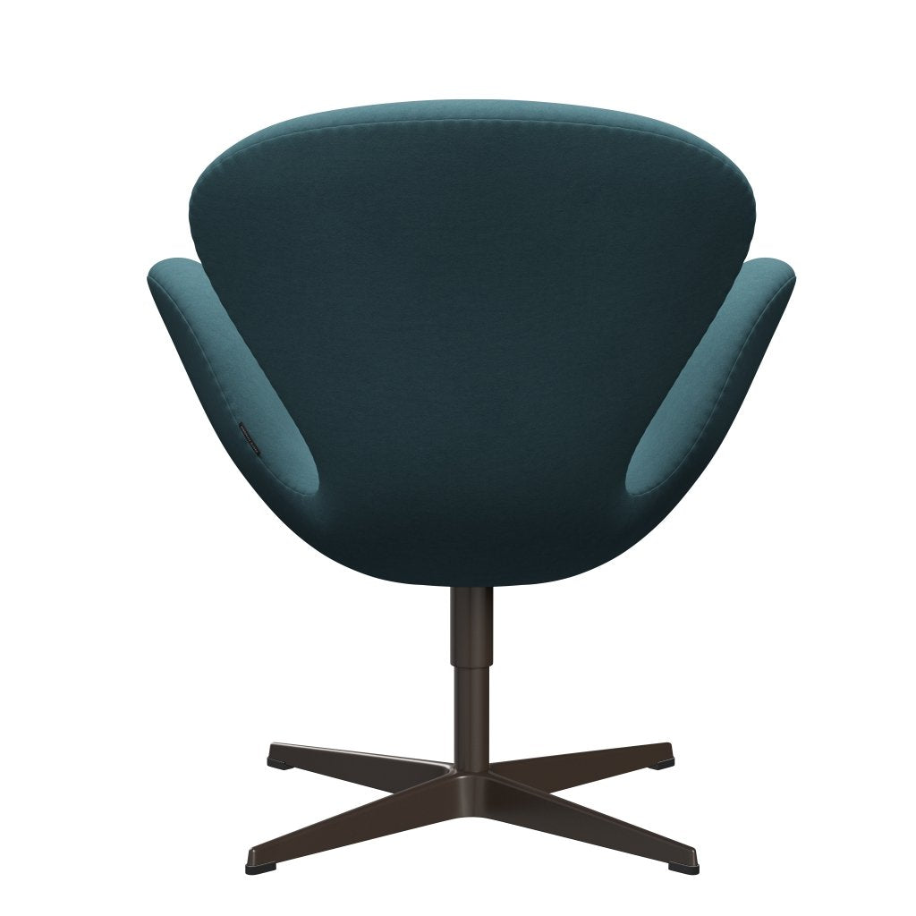 Fritz Hansen Swan Lounge Chair, Brown Bronze/Comfort Light Grey/Blue