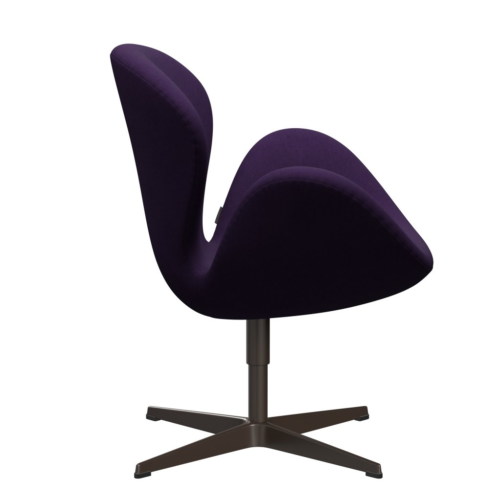 Fritz Hansen Swan Lounge Chair, Brown Bronze/Comfort Violet Dark