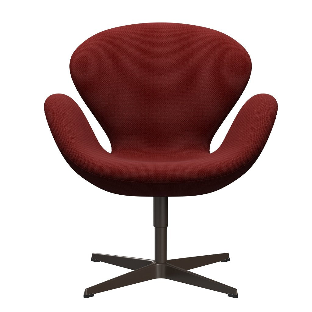 Fritz Hansen Swan Lounge Chair, Brown Bronze/Diablo Wine Red