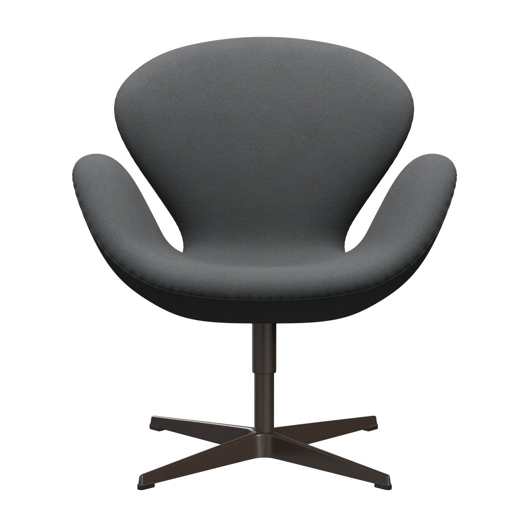 Fritz Hansen Swan Lounge Chair, Brown Bronze/Divina Dark Grey