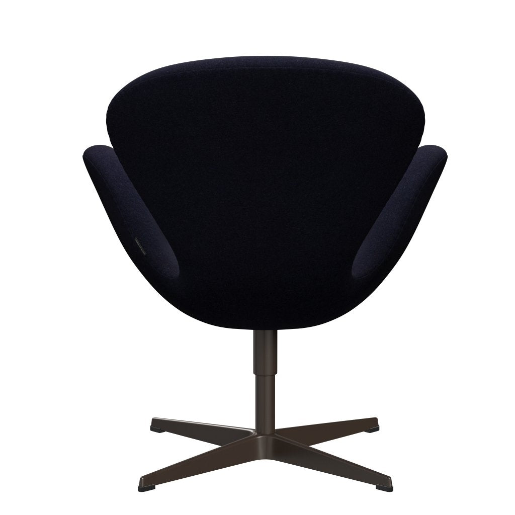 Fritz Hansen Swan Lounge Chair, Brown Bronze/Divina Md Navy Dark