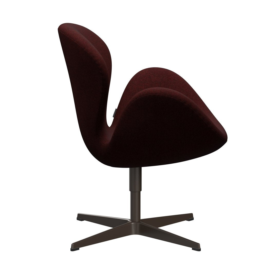 Fritz Hansen Swan Lounge, Brown Bronze/Divina Melange Burgundy