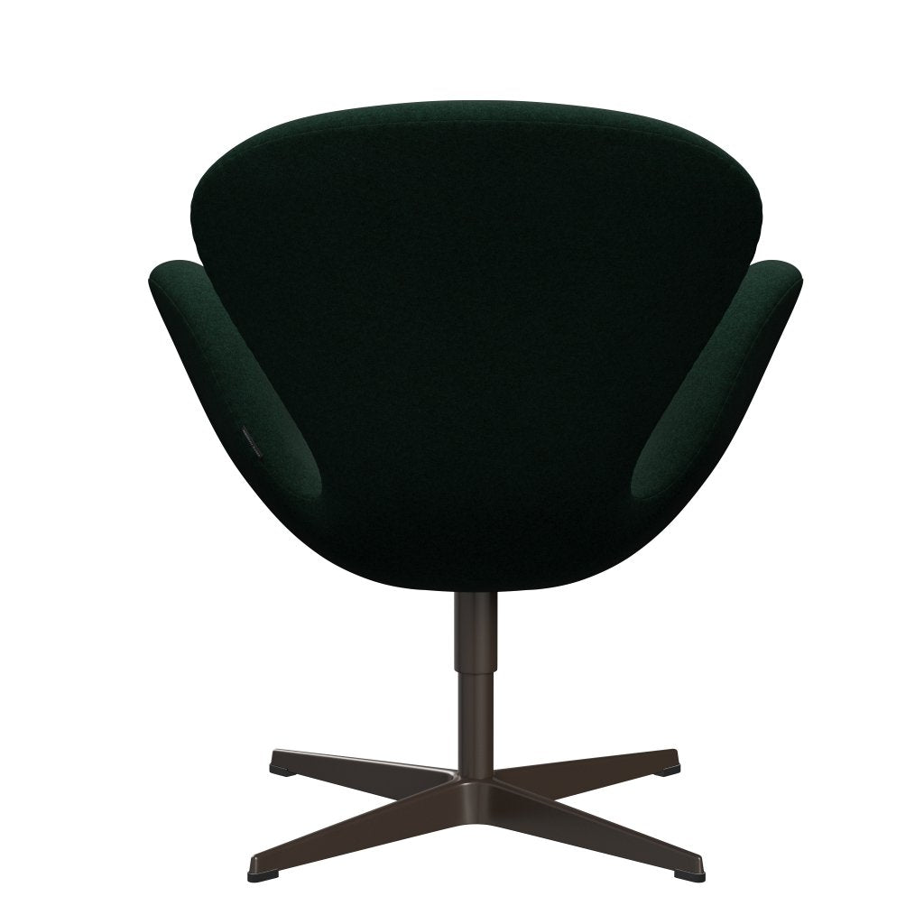 Fritz Hansen Swan Lounge Chair, Brown Bronze/Divina Melange Dark Green (871)