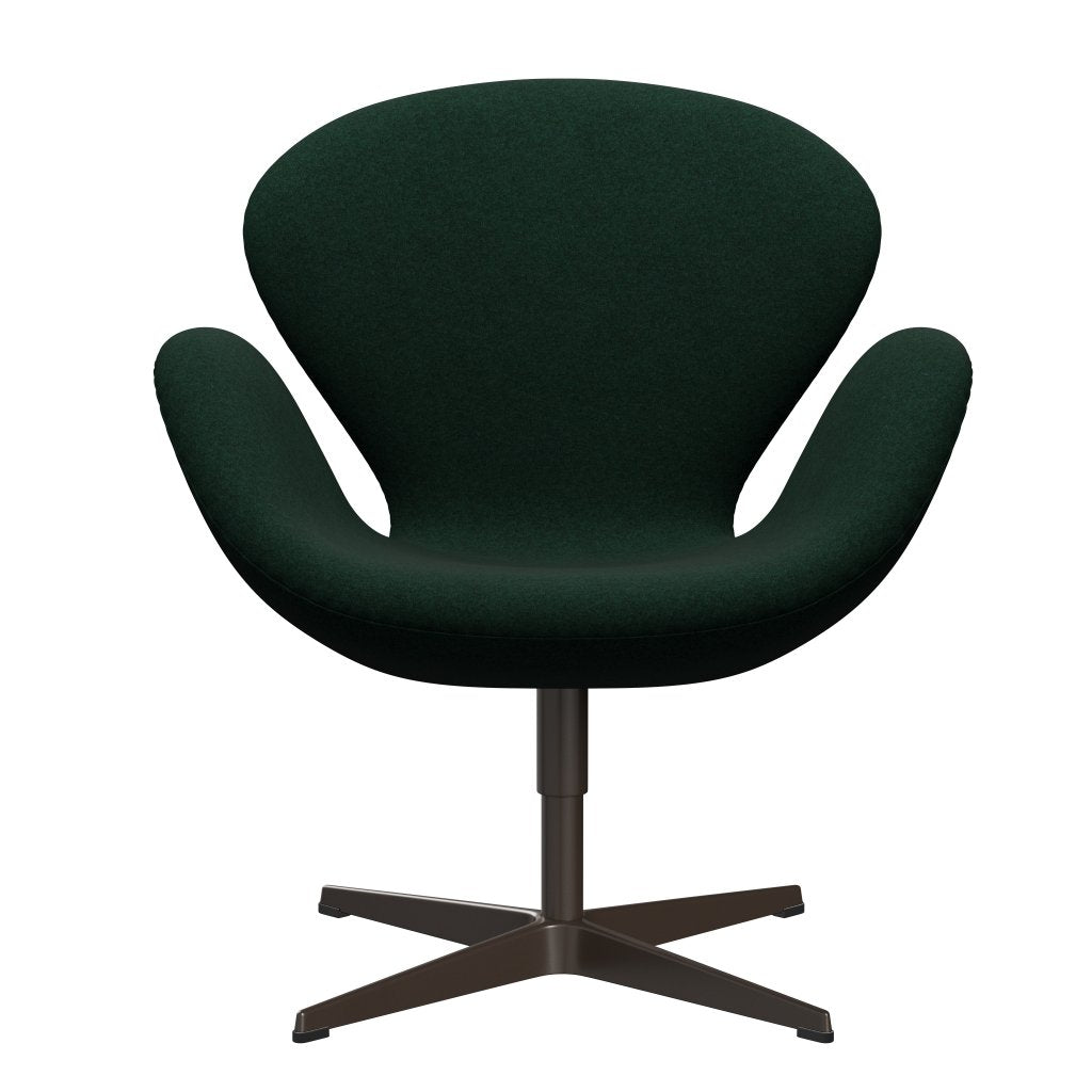 Fritz Hansen Swan Lounge, brązowy brąz/Divina Melange Dark Green (871)