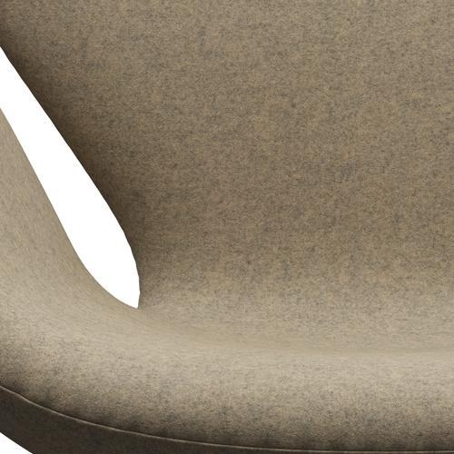 Fritz Hansen Swan Lounge Chair, Brown Bronze/Divina Melange Grey Sand