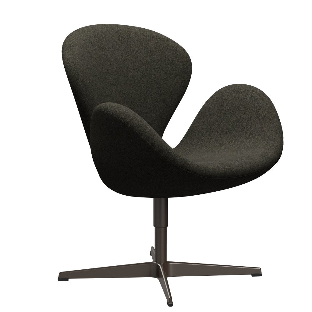 Fritz Hansen Swan Lounge Chair, Brown Bronze/Divina Melange Grey Brown