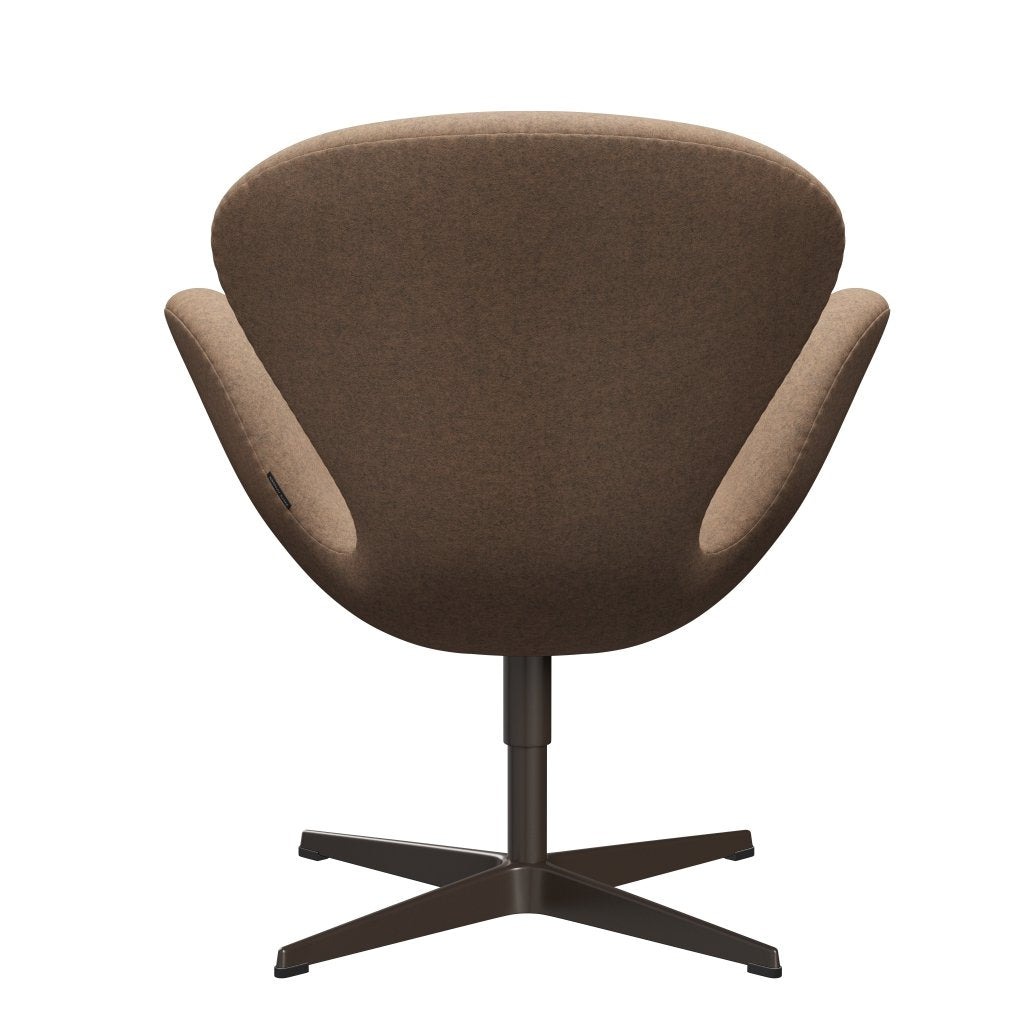 Fritz Hansen Swan Lounge Chair, Brown Bronze/Divina Melange Grey Nude